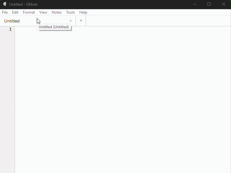 QNote application demo showing tabs, editing and UI features