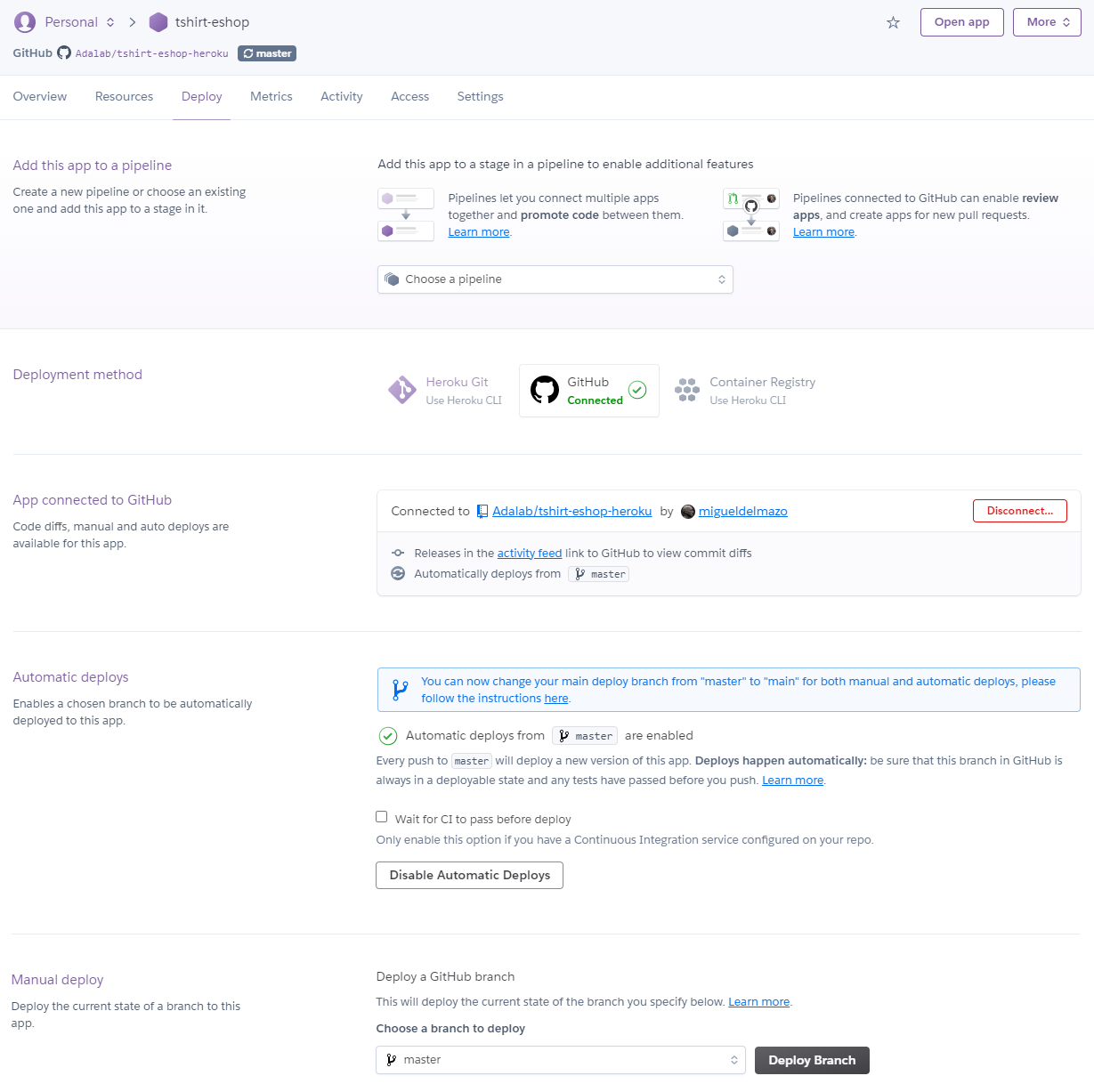 Configuración de este repo