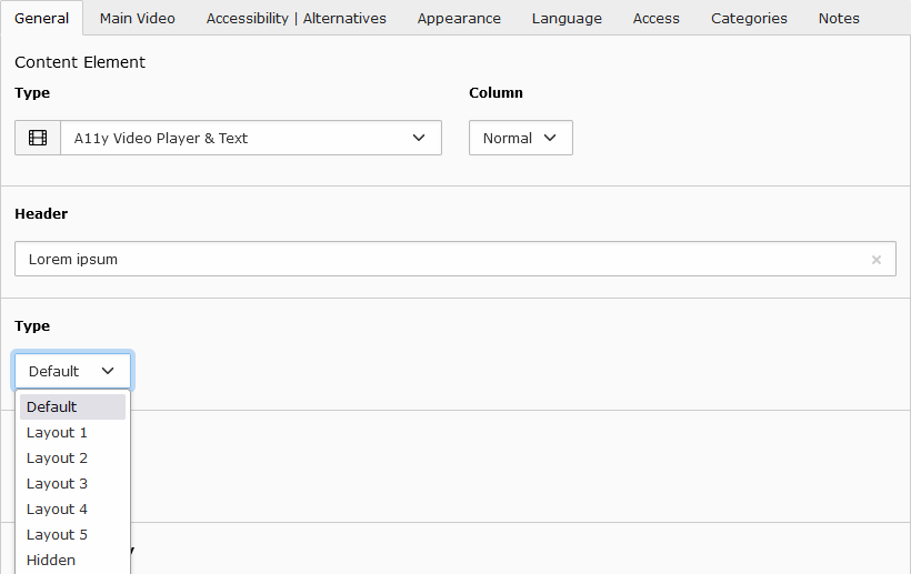 screen shot of header type!