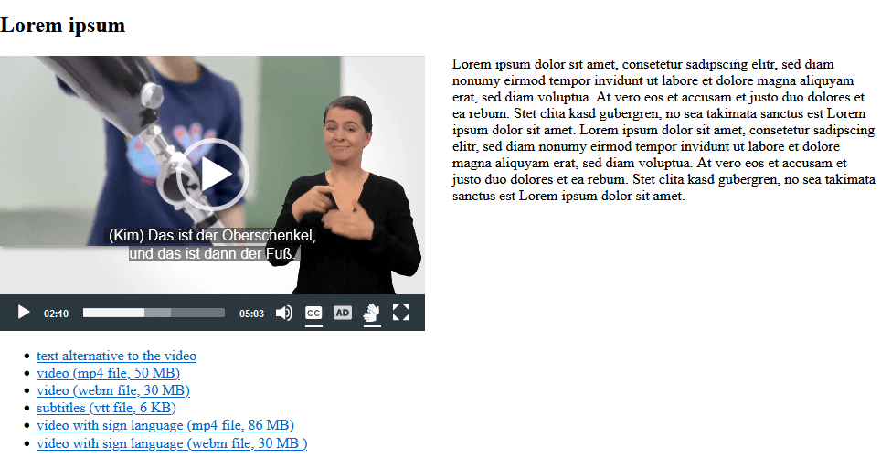 video player in frontend view!