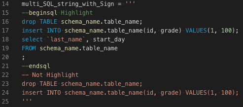 multi SQL stirng with Sign