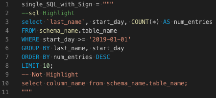 single SQL stirng with Sign