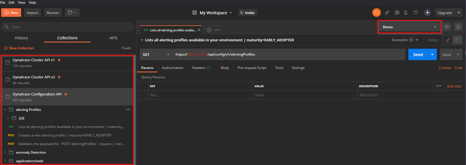 Dynatrace API Postman Collections