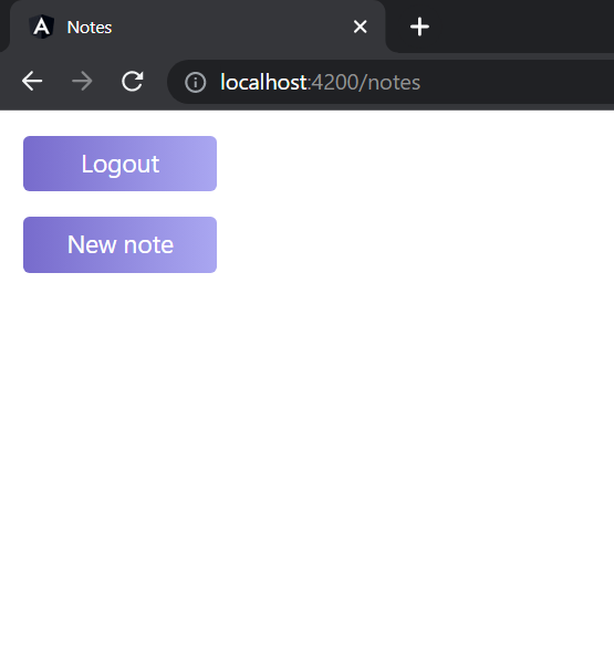 Notes screen