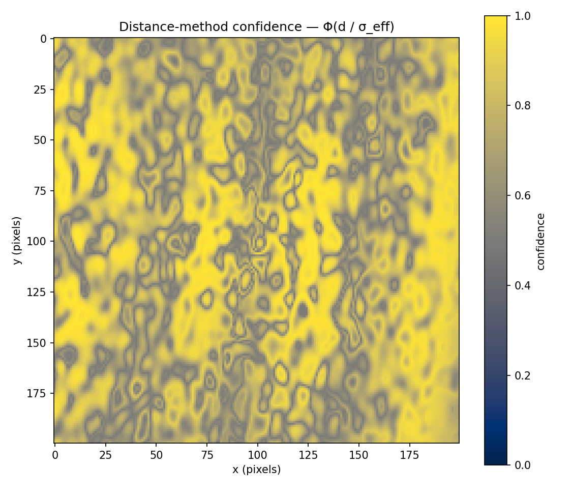Distance-method confidence map