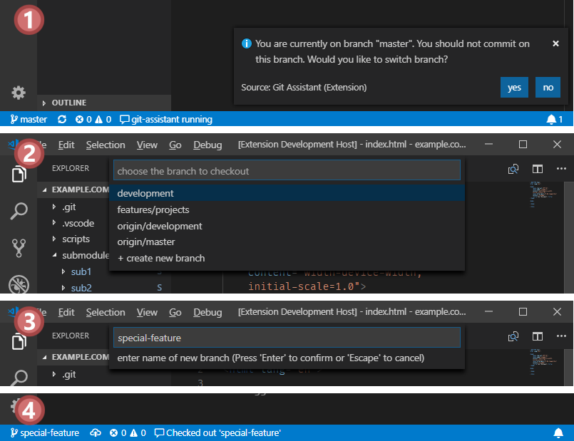 git submodule specific branch