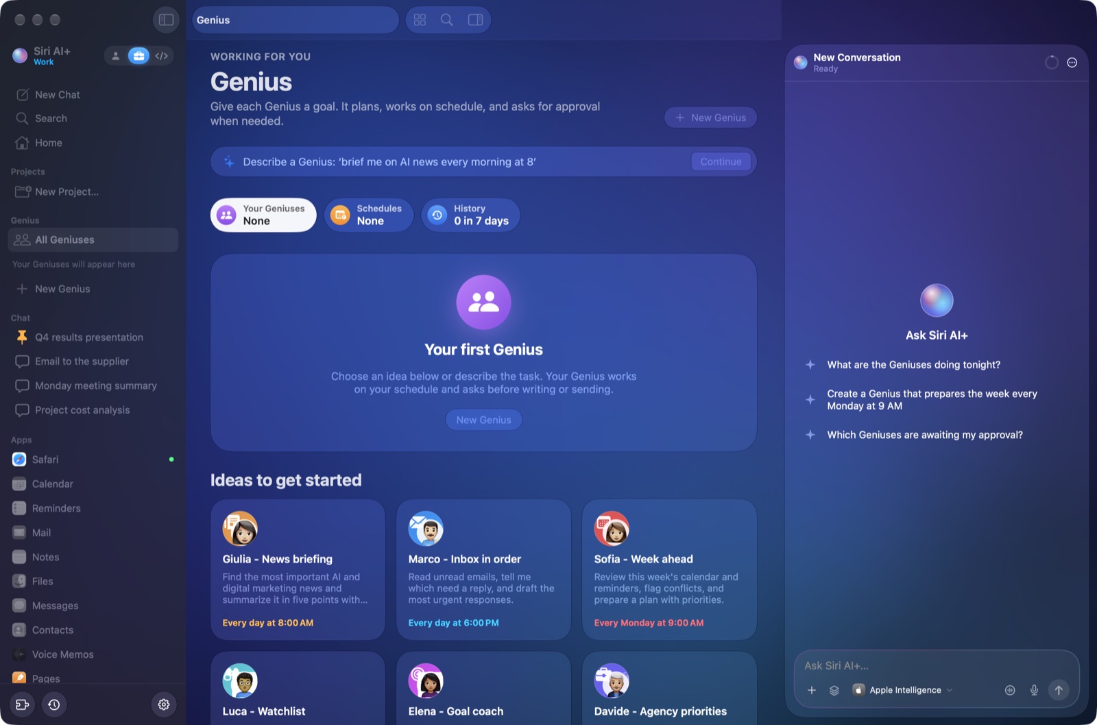Six suggested Geniuses with Apple Genmoji