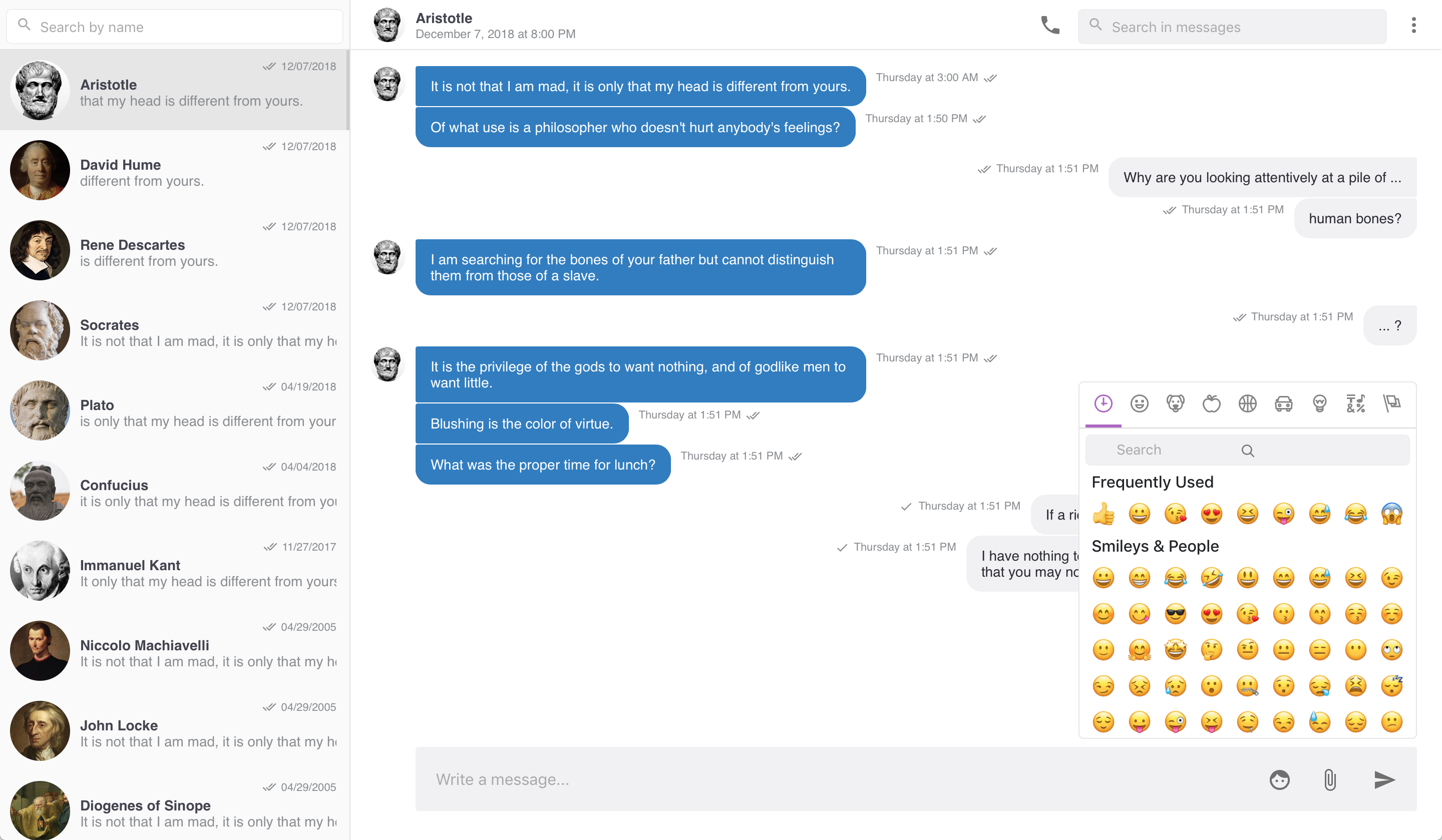 React Messenger Screenshot