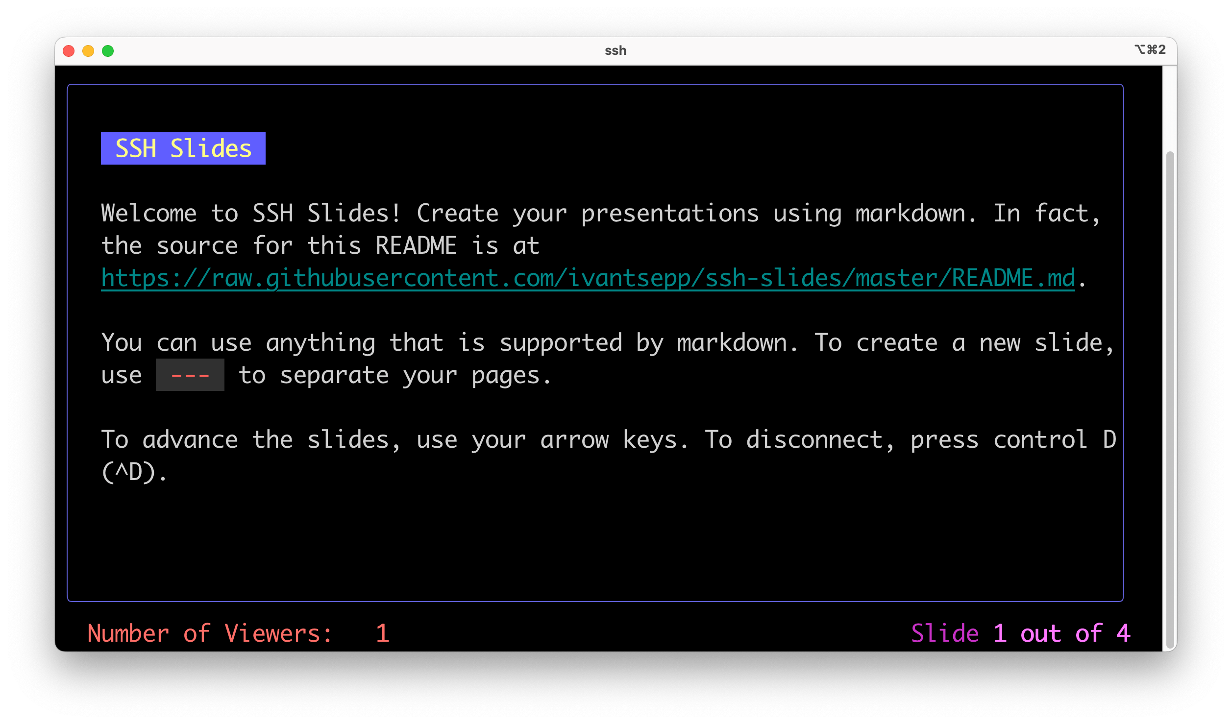 Screenshot of SSH Slides