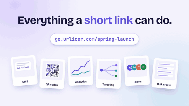 A walkthrough video of a link shortener: a cover, an SMS and a poster, click analytics