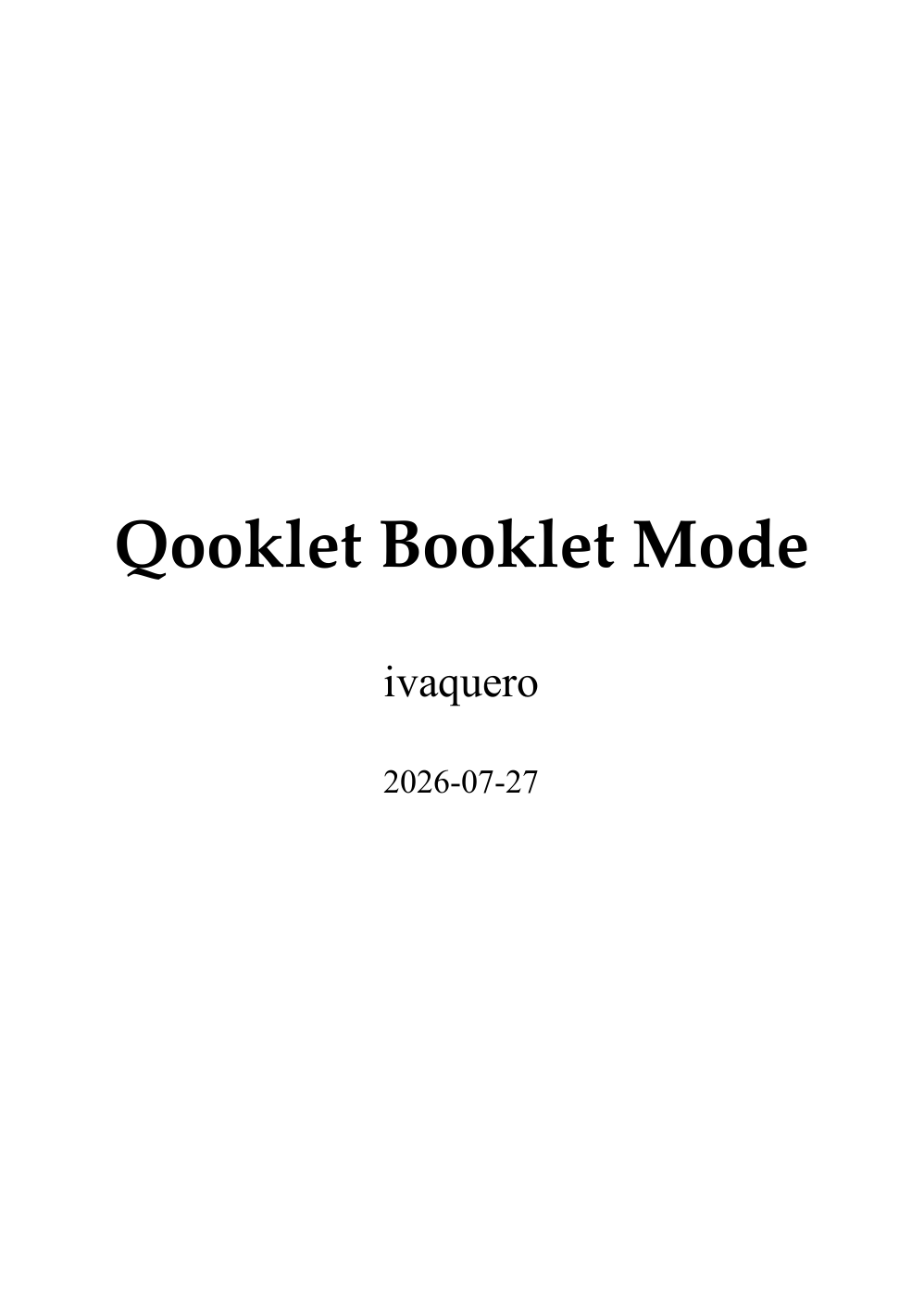Booklet mode example