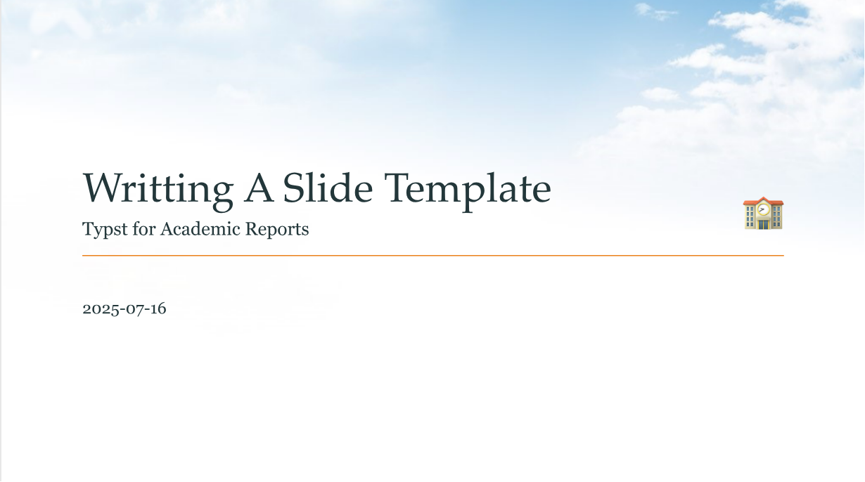 Title slide with the default background