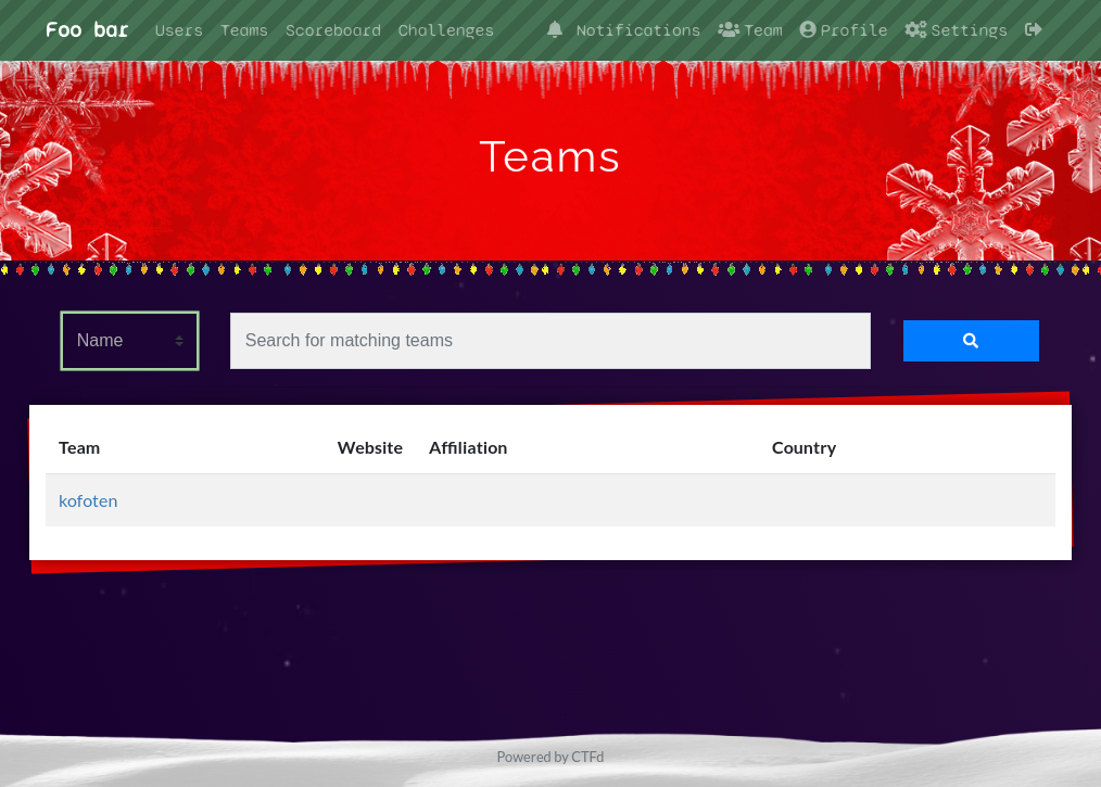 screenshot teams page