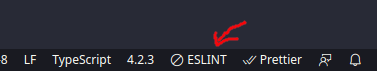 ESLINT button in toolbar