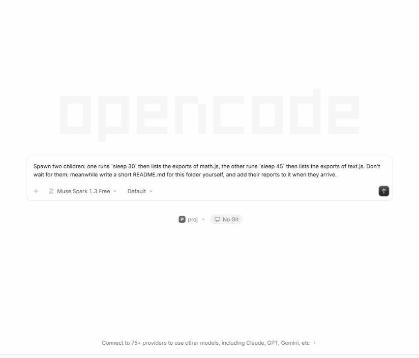 The async demo in the web UI: the parent writes its README, ends its turn, and is woken by each report