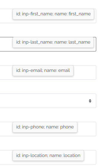 submenu Show form field metadata