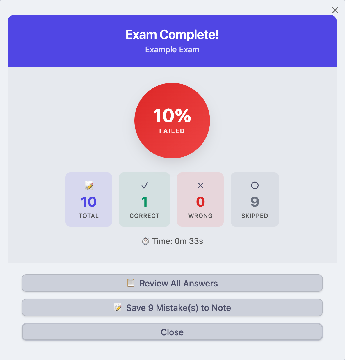 Exam Result