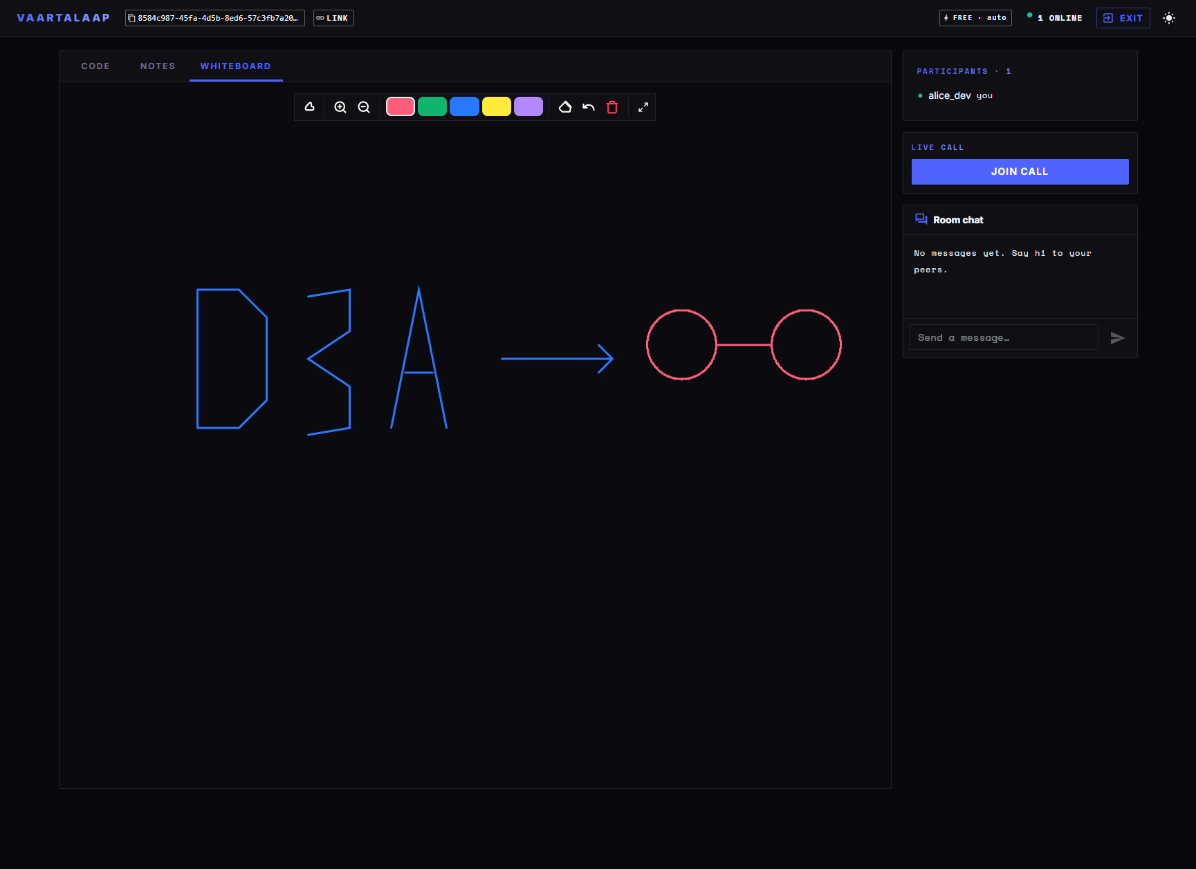 Whiteboard with auto-contrast strokes