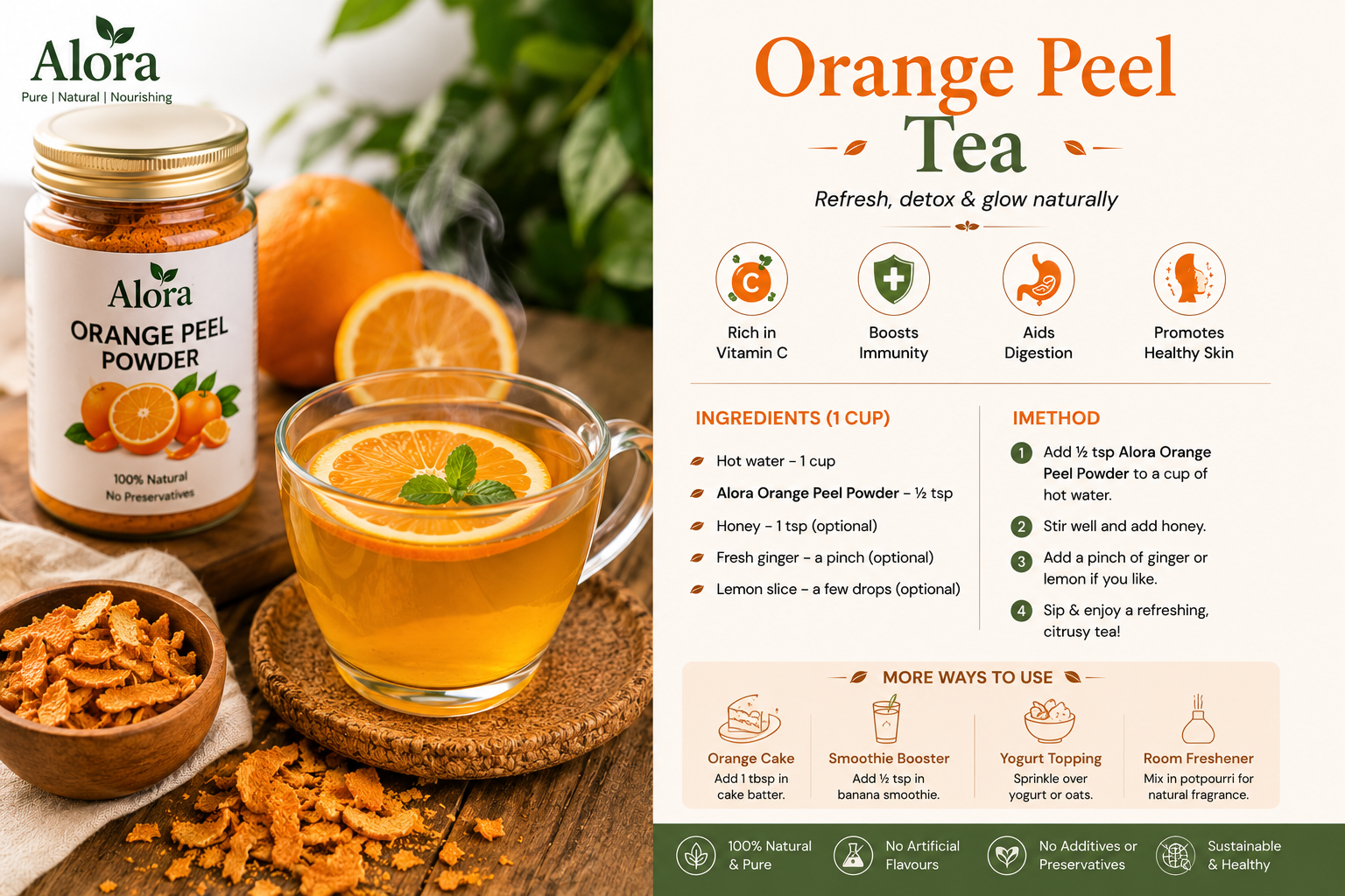 Vitamin C Orange Peel Tea recipe card