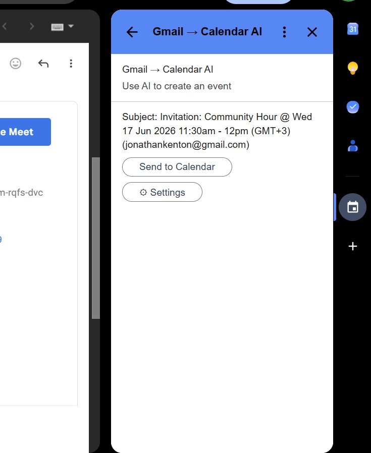 Gmail to Calendar screenshot 2