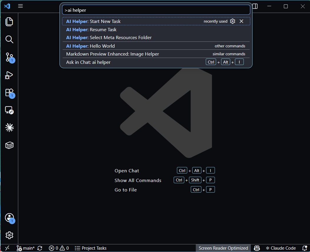 VS Code AI Helper screenshot 1