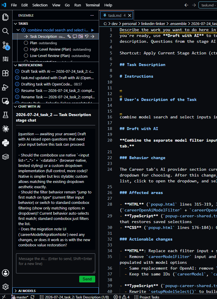 Ensemble - task description stage - AI generated version