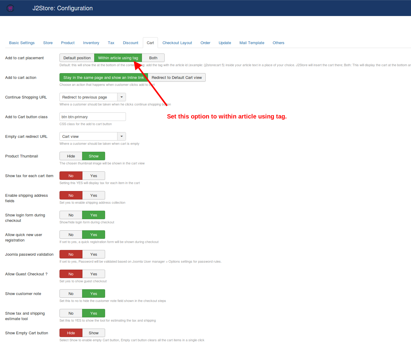Configuration setting to display products using shortcode
