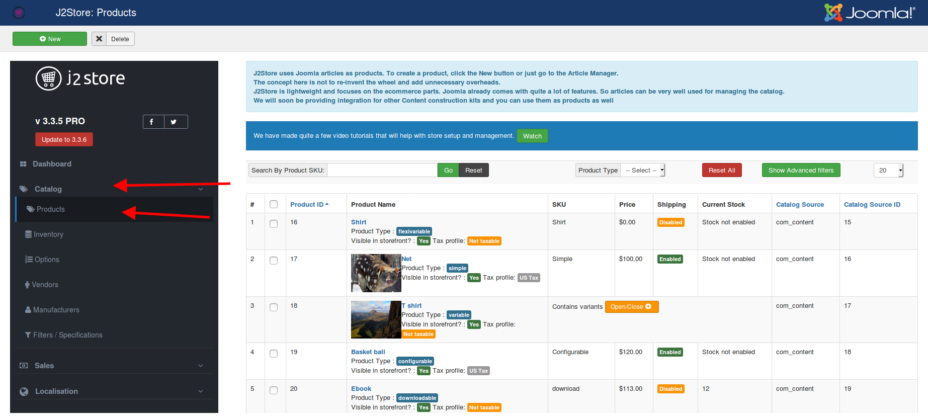 Navigate to Product manager