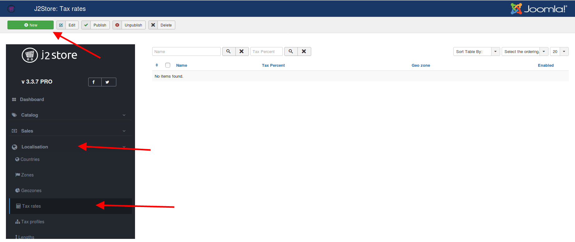 Adding a new tax rate