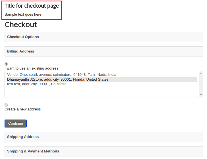 Frontend checkout special module positions