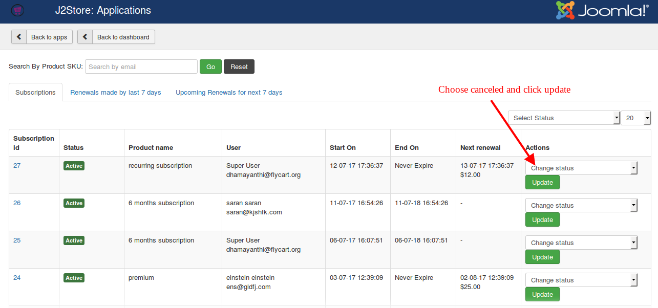 cancle subs second way