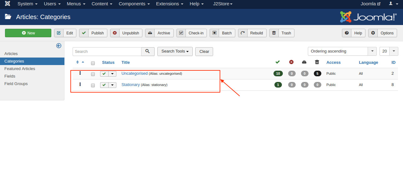 Is category published