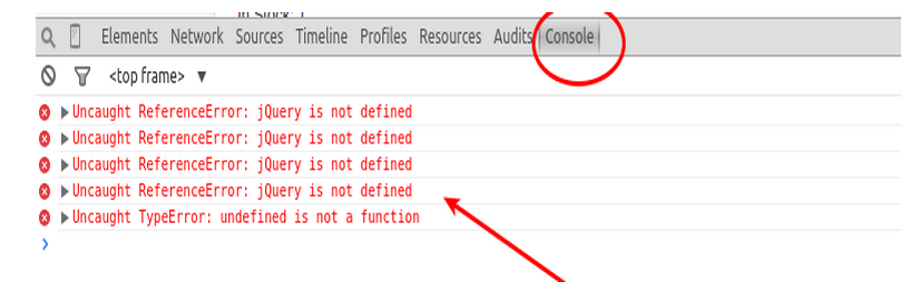 developer tool console
