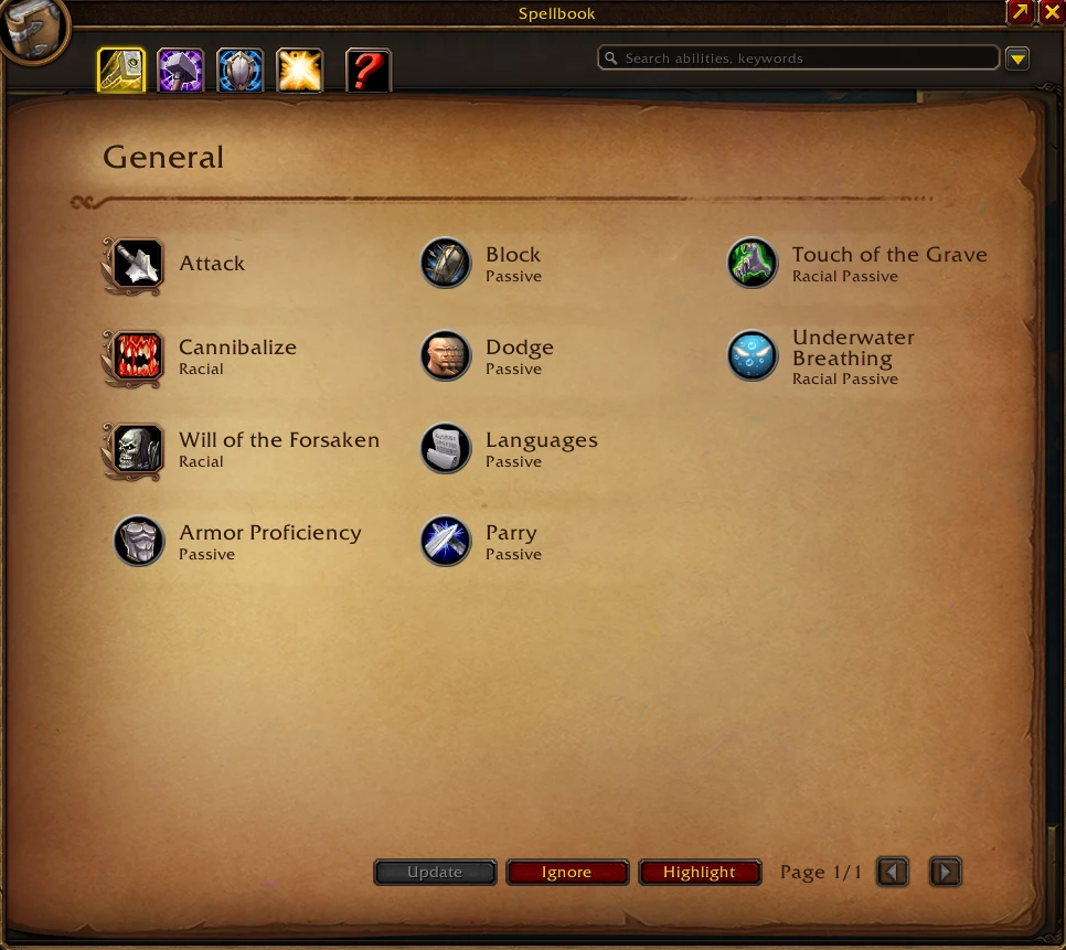 The MaxRank buttons in the spellbook