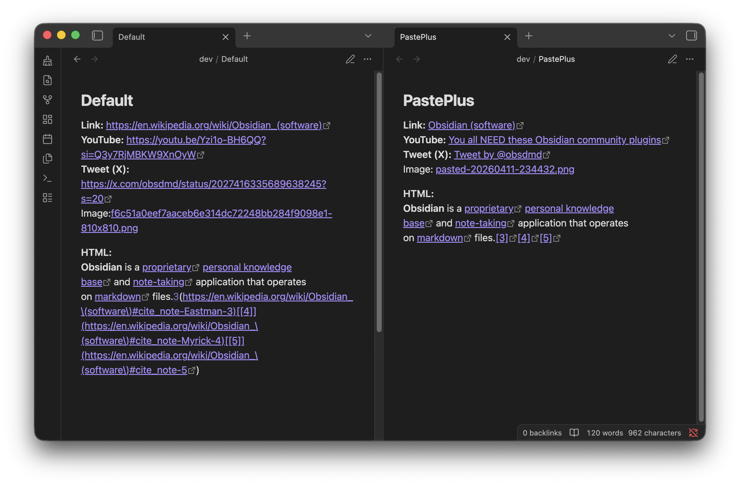 Paste Plus vs default paste