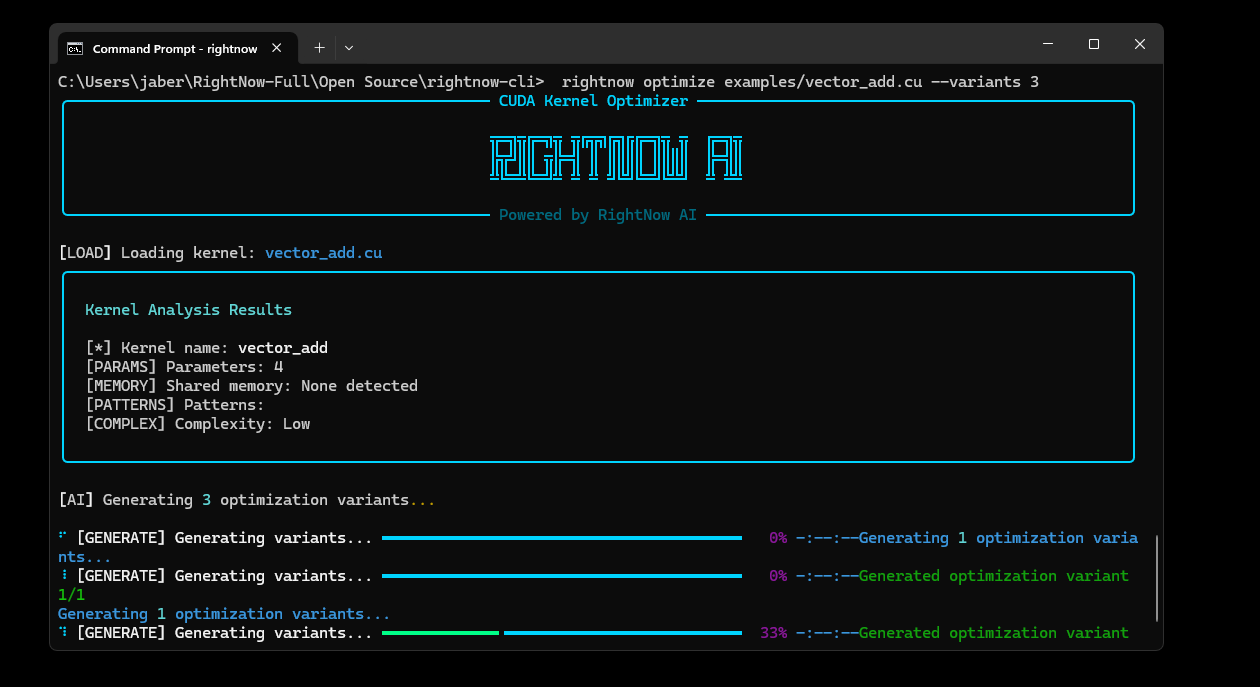 RightNow CLI Demo