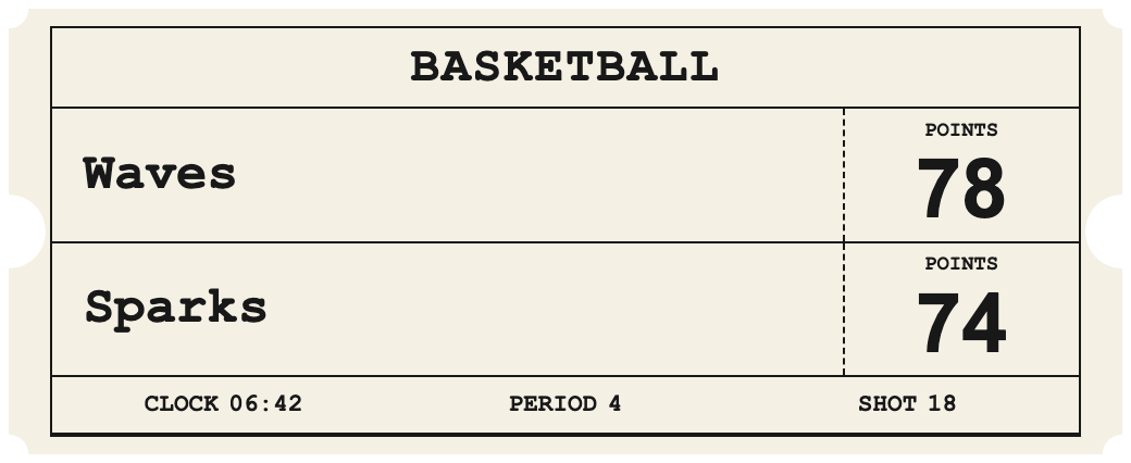 Carbon Copy Ticket — BASKETBALL Stacked