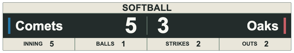 Charcoal Ivory Open Score — SOFTBALL Horizontal lower-third