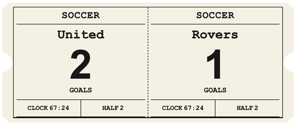Carbon Copy Ticket — SOCCER Duplex