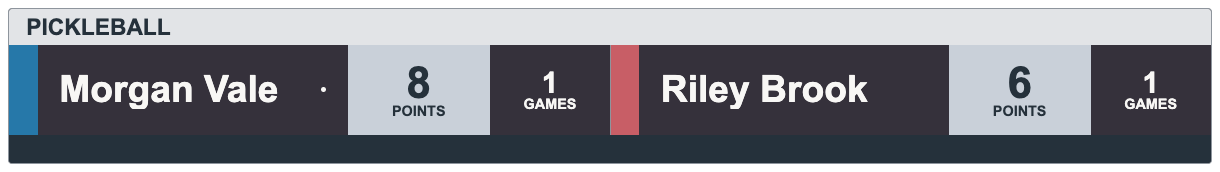Aubergine Cloud Scorebank — PICKLEBALL Horizontal lower-third