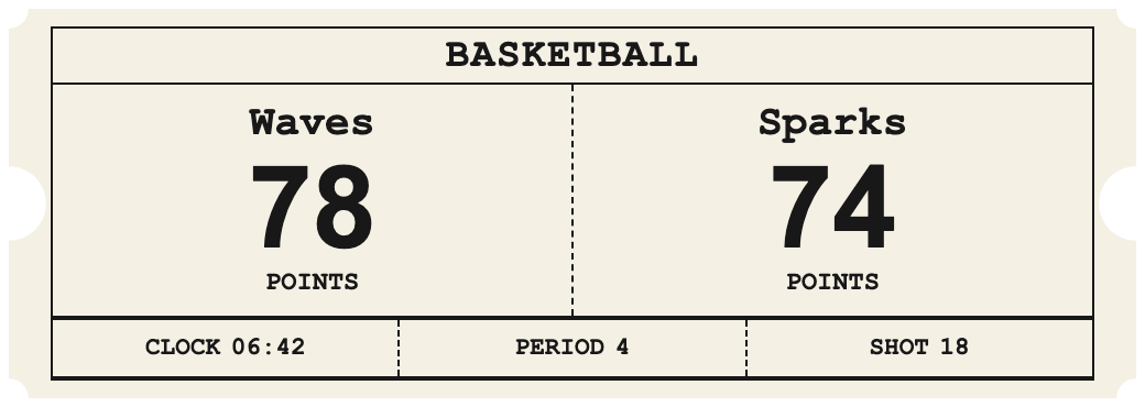 Carbon Copy Ticket — BASKETBALL Duplex