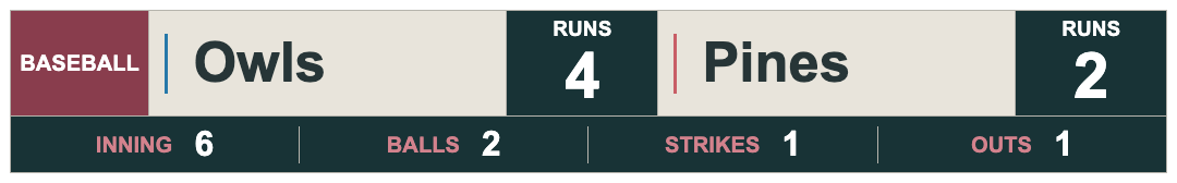 Burgundy Sand Broadcast — BASEBALL Horizontal lower-third