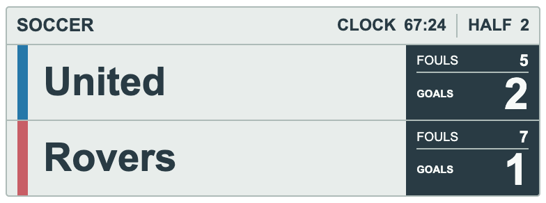 Cloud Graphite Combined Bay — SOCCER Compact scorebug