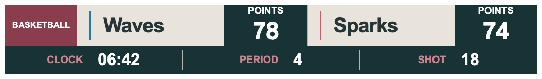 Burgundy Sand Broadcast — BASKETBALL Horizontal lower-third