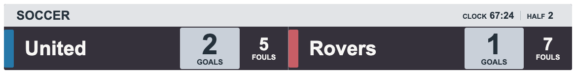 Aubergine Cloud Scorebank — SOCCER Horizontal lower-third