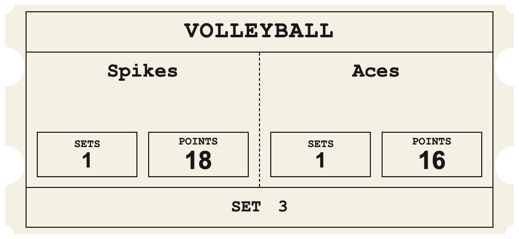Carbon Copy Ticket — VOLLEYBALL Duplex