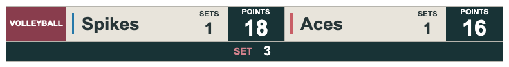 Burgundy Sand Broadcast — VOLLEYBALL Horizontal lower-third