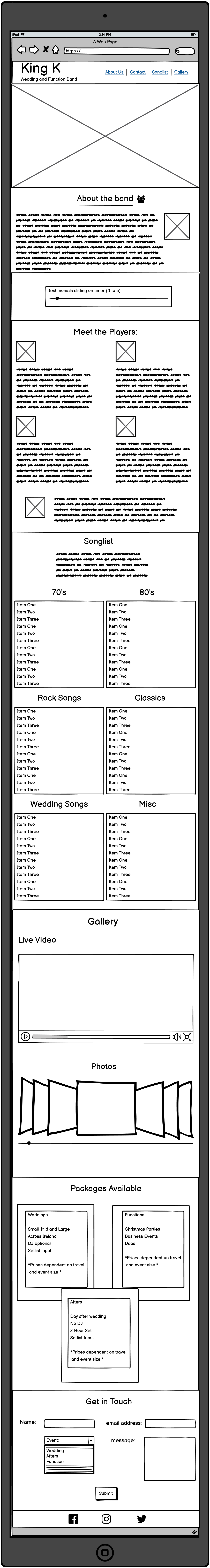 Tablet Wireframe